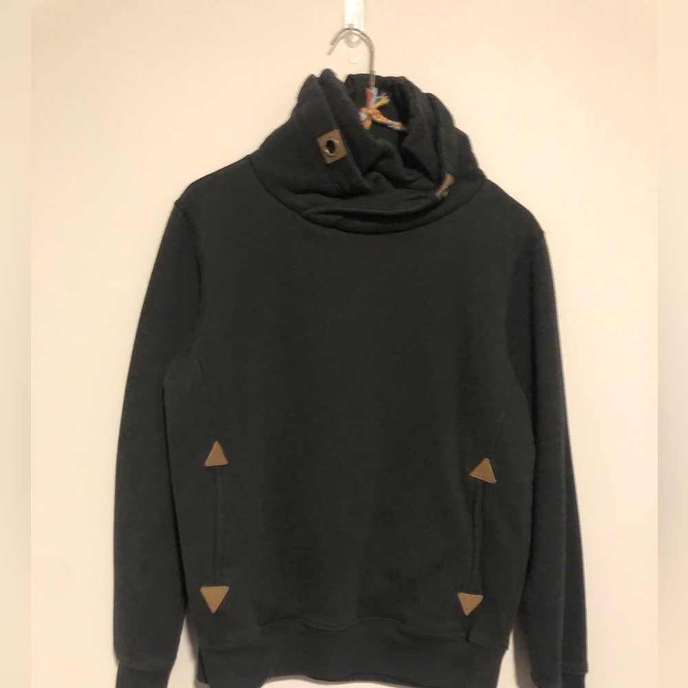 Men's Black Sweater with Tan Accents